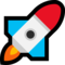 Rocket emoji on Microsoft